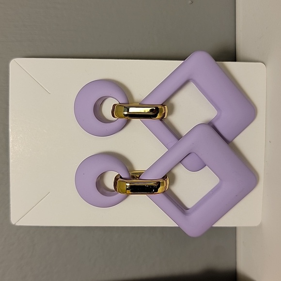 Acrylic Fashion Dangle Earrings Pink Purple Yellow Green Geometric - Picture 5 of 8